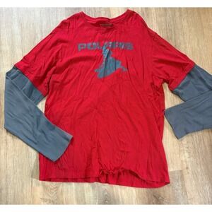 Polaris Men's Red‎ Gray Raglan Tee Long Sleeve Shirt Size XL